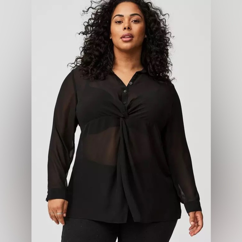 Chiffon Twist Front Tunic